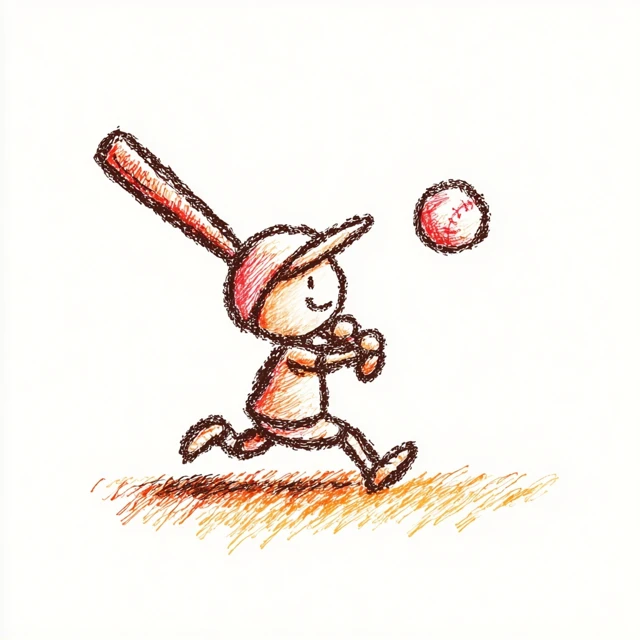 Baseball Doodle Illustration