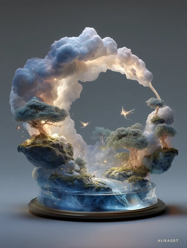 Cloud Arch Sky Realm Miniature Scene