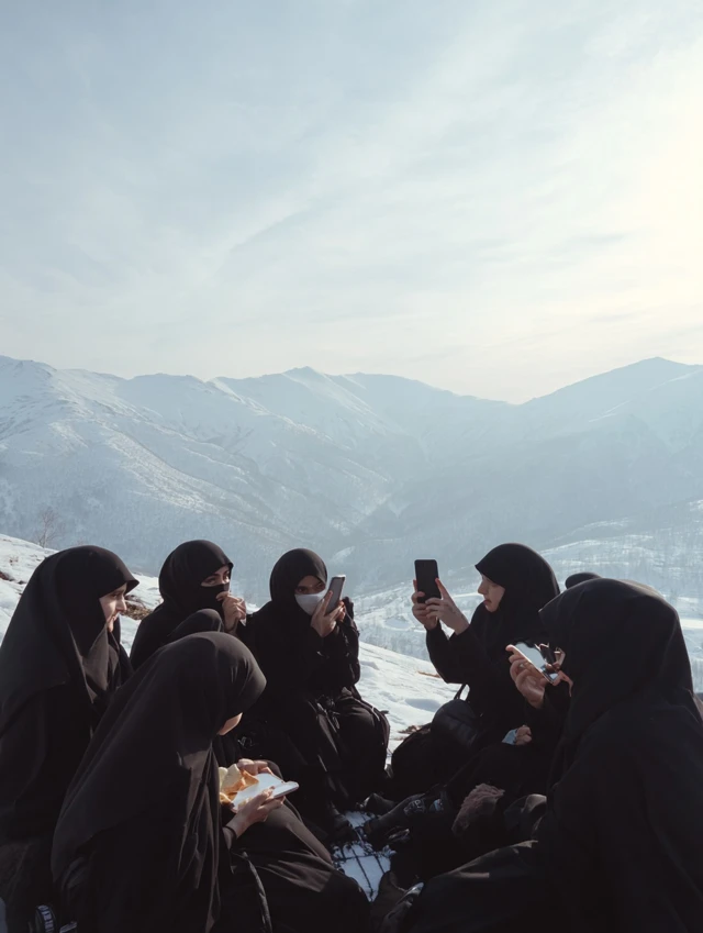 Muslim Women Picnic on Mountain Top