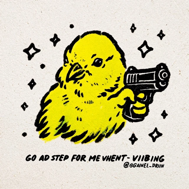 Cartoon Bird with a Gun Dont Stop Me From Vibing