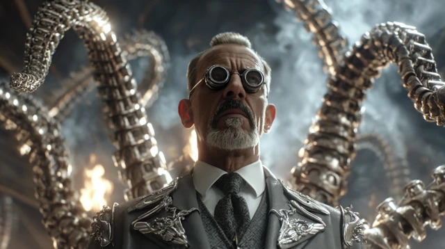 Mechanical Man with Robotic Arms