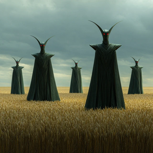 Horror Demons in Wheat Field Artwork
