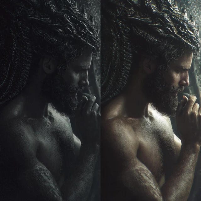 Mirror Image Merman Fantasy Art