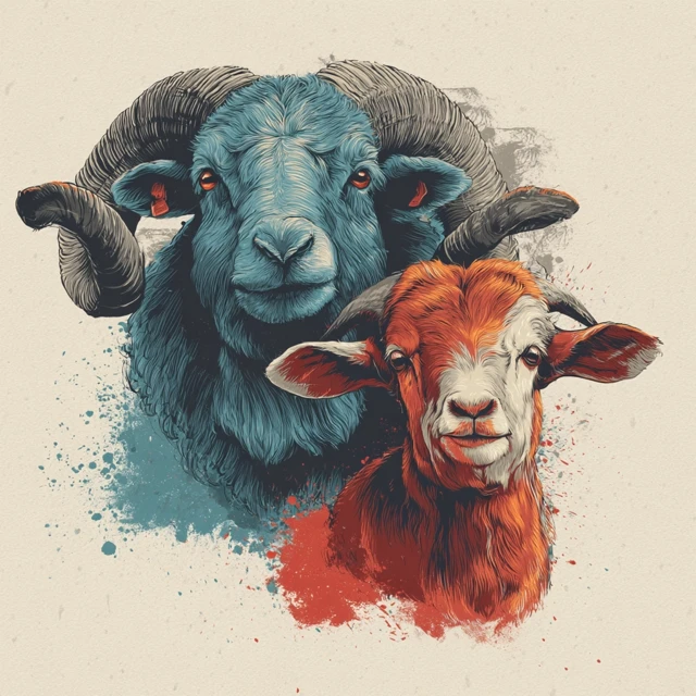Geometric Ram Head Vector Design