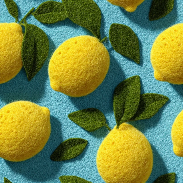 Cute 3D Lemon Felt Artwork Design