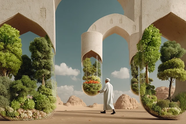 Surreal Desert Oasis: Fantasy Landscape