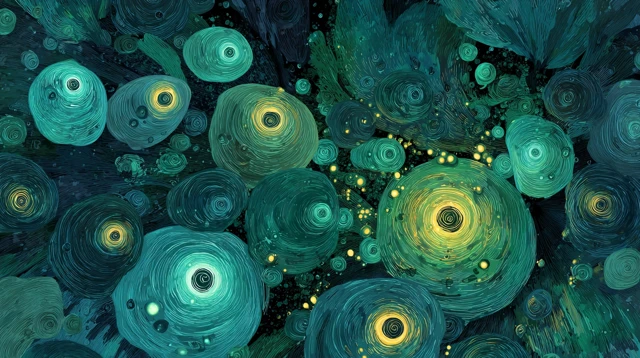 Fantasy Bioluminescent Rainforest Illustration