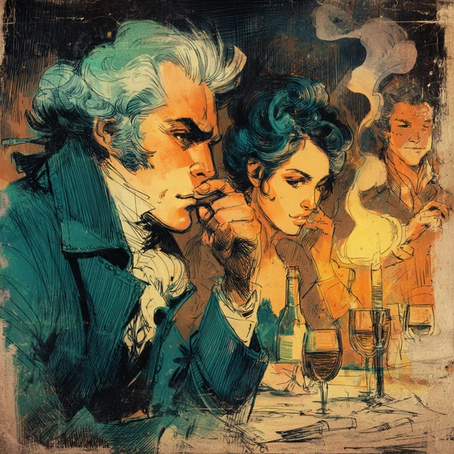 18th Century People Comic Illustration Vintage Atmosphere