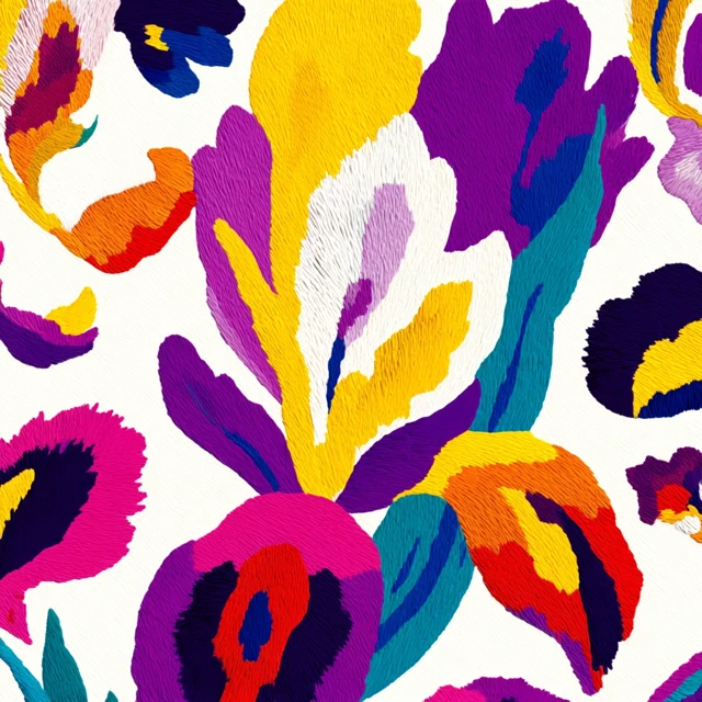 Fauvism Tropical Flower Pattern High Resolution