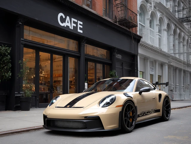 Porsche GT3 RS in NYC Cafe Setting