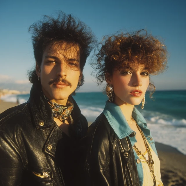 1980s Italian Beach Photo Couple