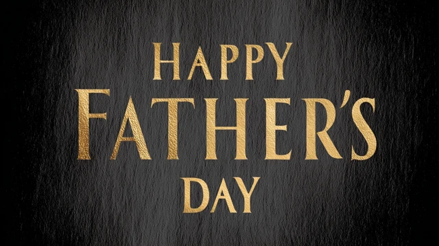 Fathers Day Gold Text on Dark Slate Grey Background