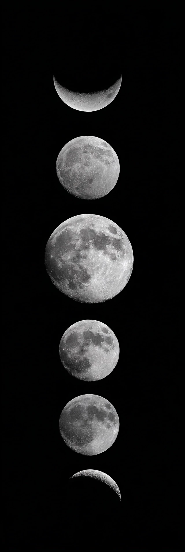 Moon Phases Wall Art Minimalist Black and White
