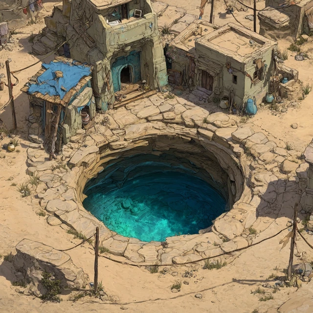 Ruined Desert Settlement Turquoise Stone