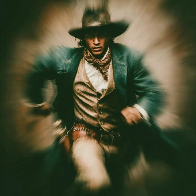 Pony Express Rider in Action Vintage 1800s