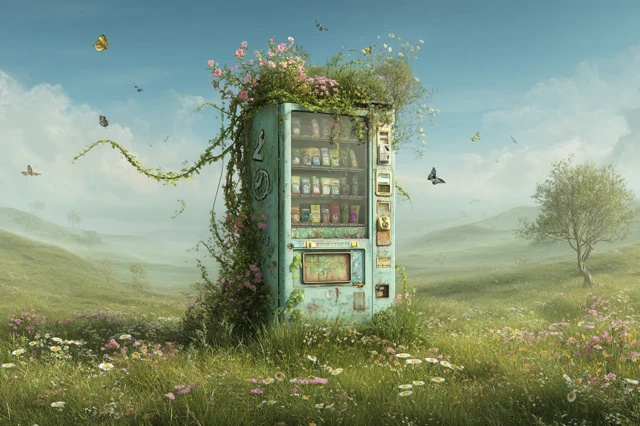 Nature Reclaims Abandoned Vending Machine Surreal Landscape