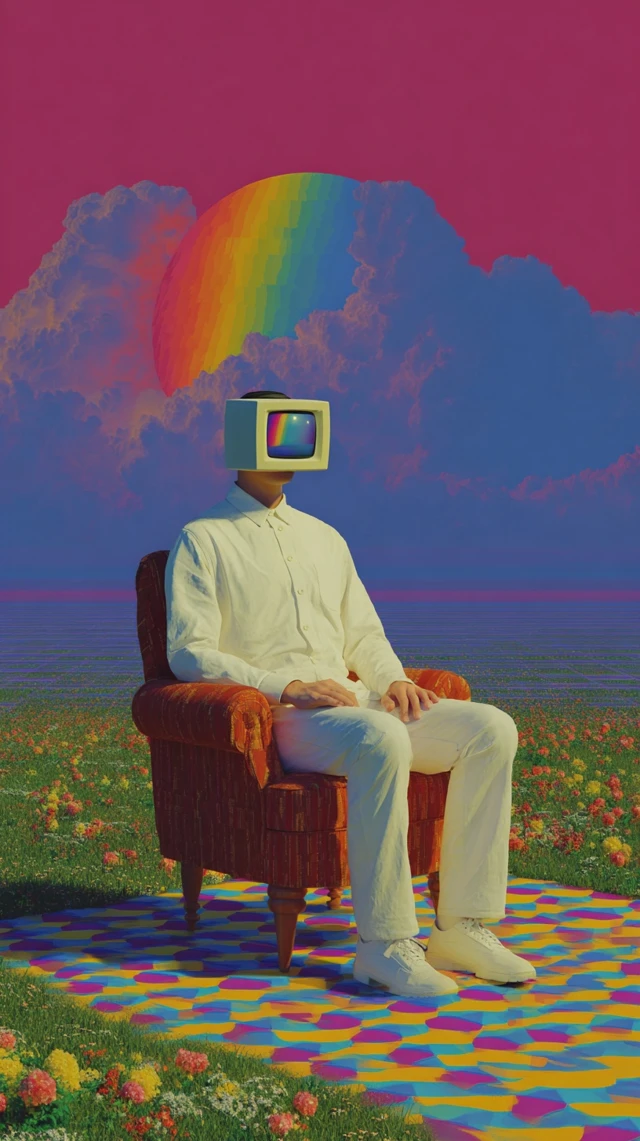 Digital Fatigue Retro 80s Aesthetic Surreal Art