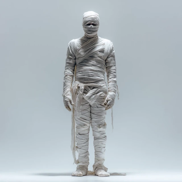 Mummy in White Bandages Minimalist Illustration
