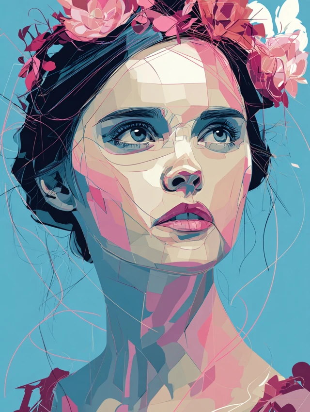 German Woman Portrait Digital Art Anton Balbierz Style