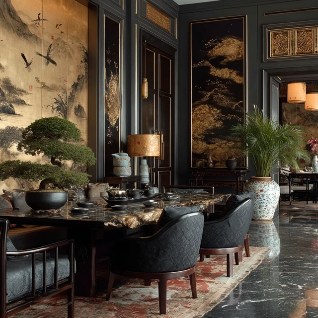 Chinese Luxury Dining Interior Design