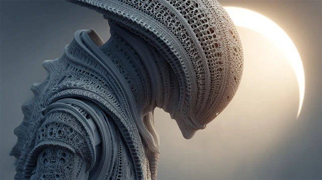 Surreal Alien Emergence 3D Art