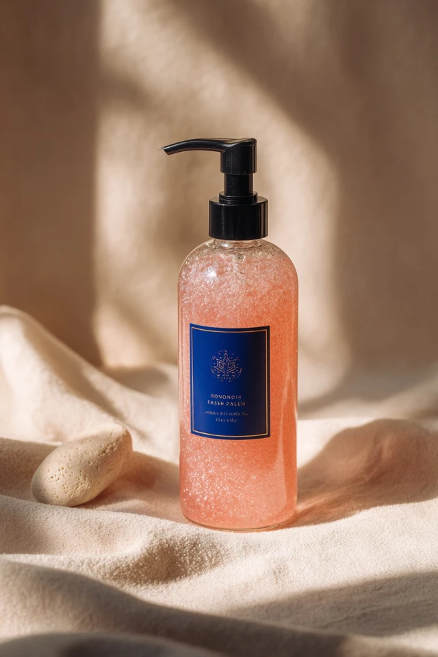 Luxury Skincare Bottle Pink Face Wash Product Display
