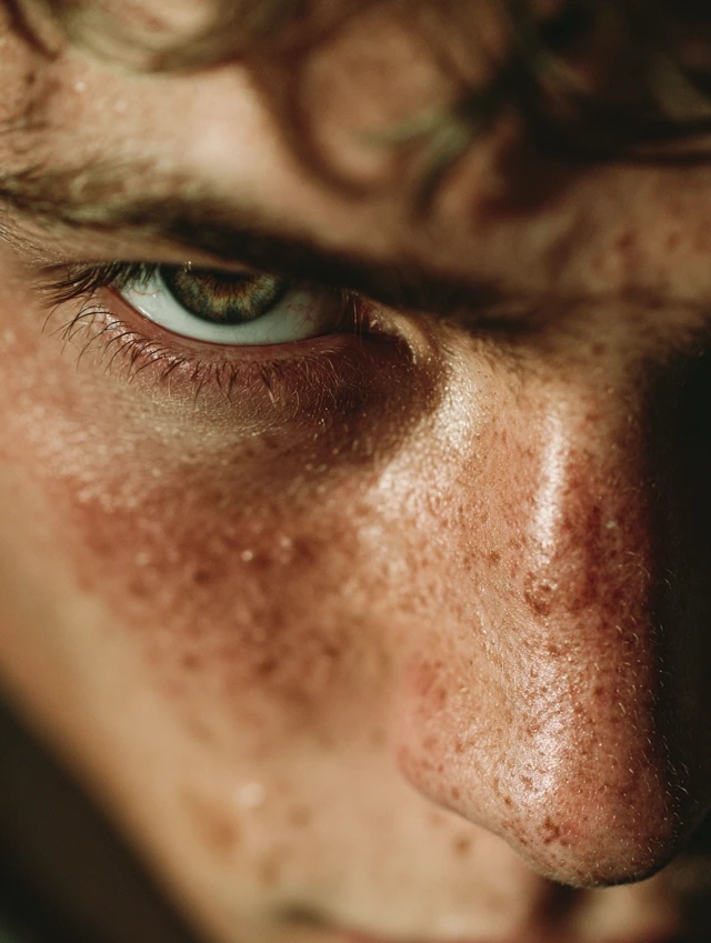 Young Athletic Blond Boy Portrait Determined Eyes