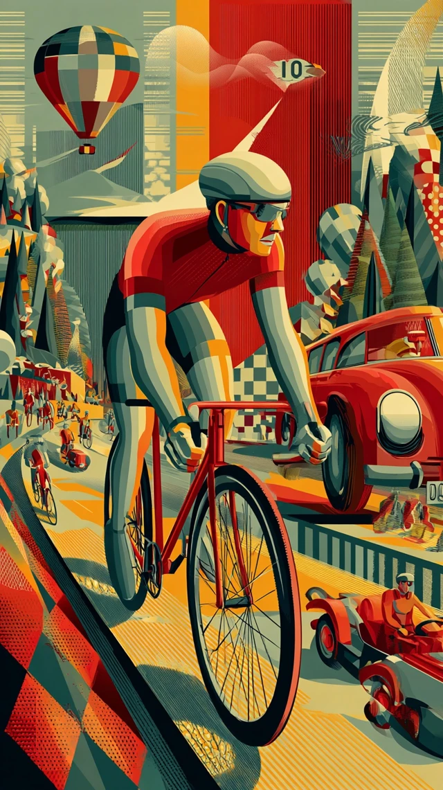Cycling Race Poster Depero Style