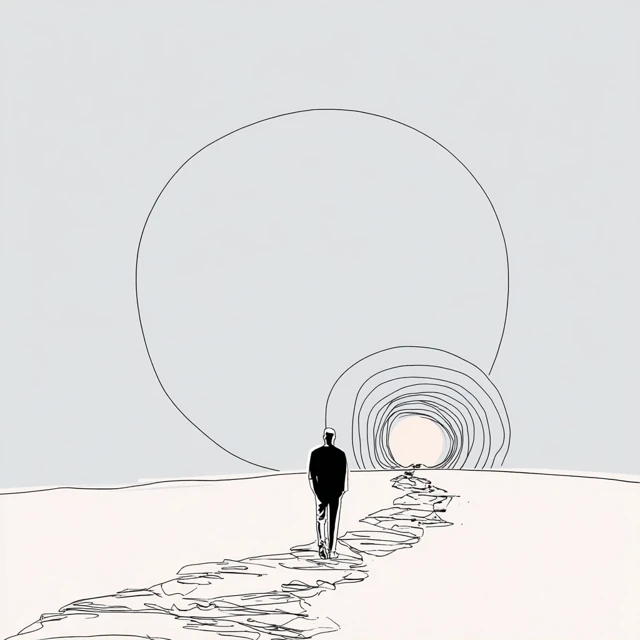 Finding Your Path Illustration Sunset Target