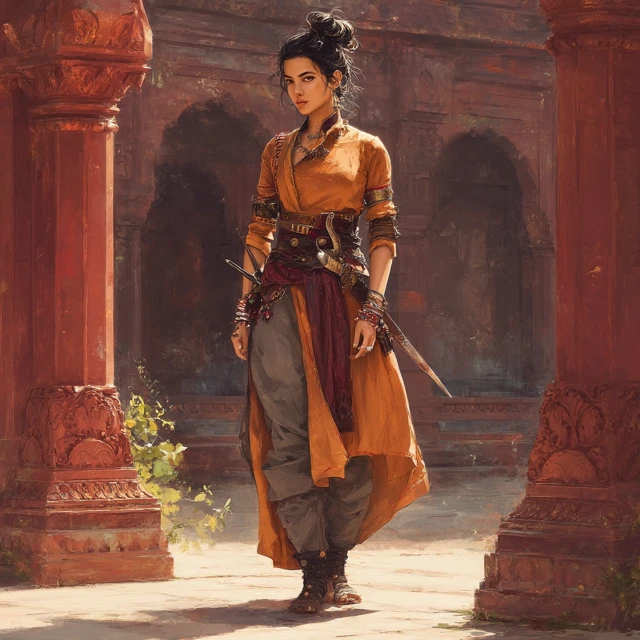 Indian Warrior Woman Fantasy Art Portrait