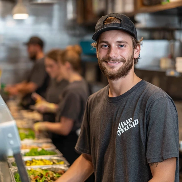 Restaurant Employees Smiling Behind the Counter