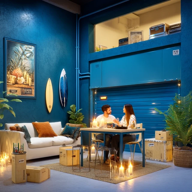 Romantic Dinner in Storage Unit Brazilian Couple