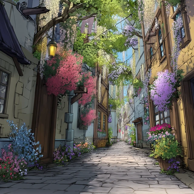 City Alleyway in Disney Manga Style