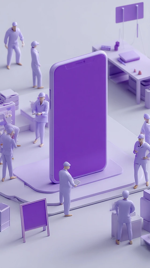 Purple Smartphone Sales Presentation 3D