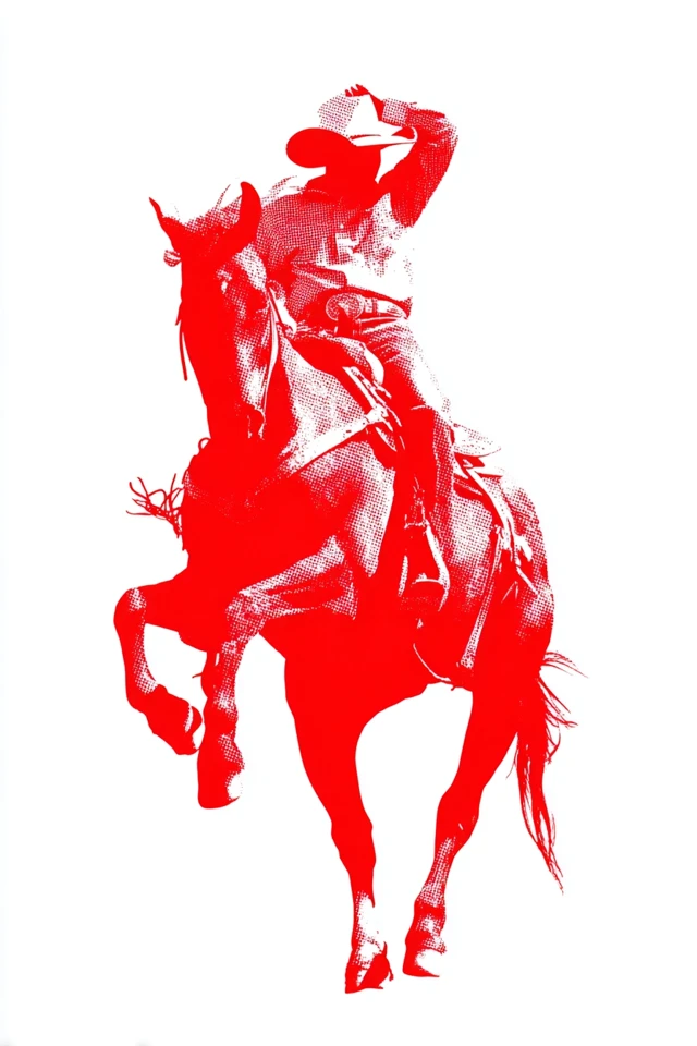 Cowboy at Rodeo Pop Art Print