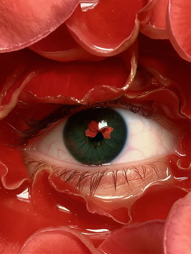Surreal Eye in Bloom Macro Photography
