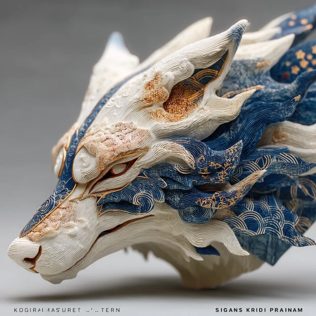 Amaterasu Head Sculpture 3D Print Okami