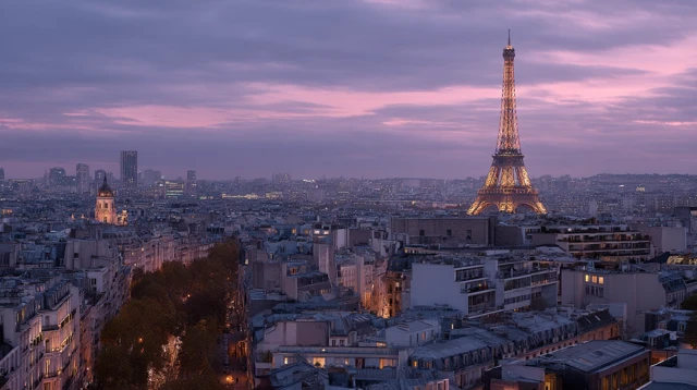 Eiffel Tower Paris at Dusk Romantic and Nostalgic