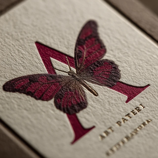 Papelaria Afetiva Logo: Butterfly, Pink Letters, Minimalist