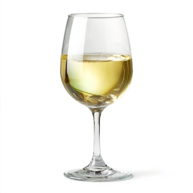 Glass of Sauvignon Blanc Wine on White Background