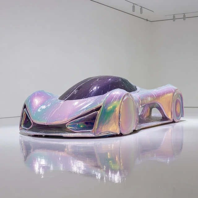 Iridescent Soap Car Concept Photorealistic