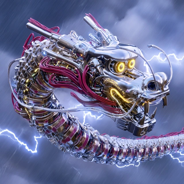 Futuristic Mechanical Vietnamese Dragon Ly Dynasty