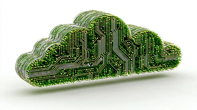 Holographic Cloud Circuitry Illustration