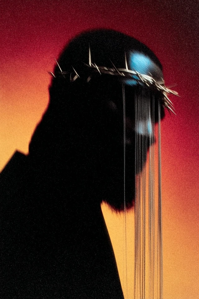 Black Man Profile in Shadow with Crown Illustration