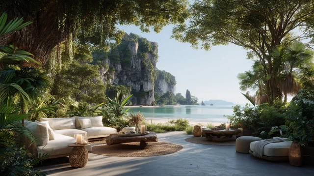 Luxury Tropical Lounge Ocean View Relaxation Paradise