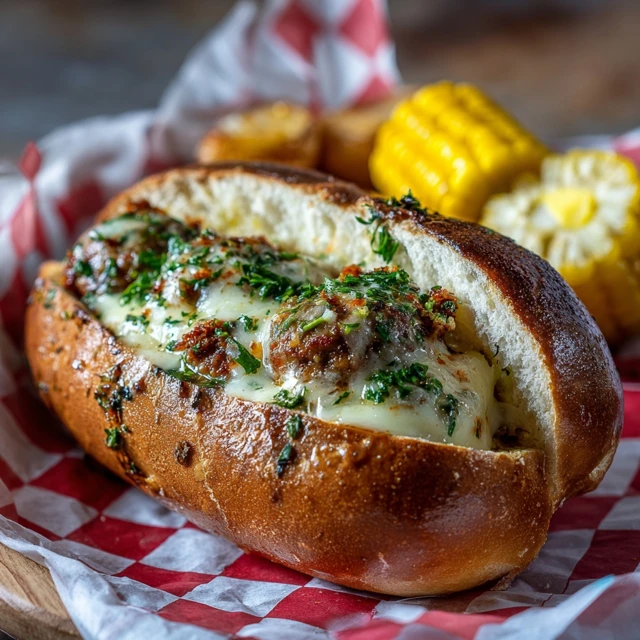 Choripan with Chimichurri and Corn Food Photography