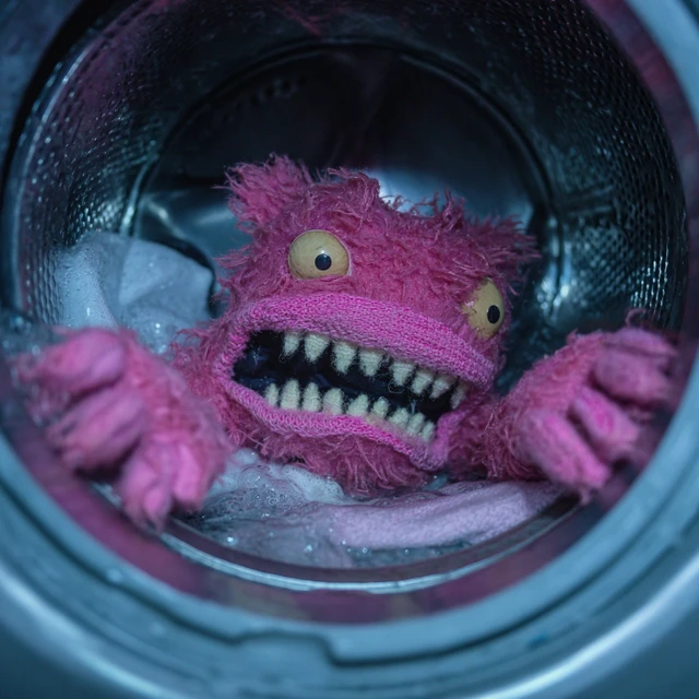 Demonic Sock Puppet Being Washed