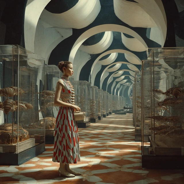 50s SciFi Asian Girl Arthropods Cages