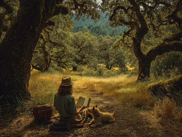 Couple Reading in Sonoma Grove