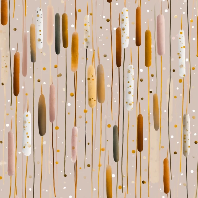 Cattails in Bermuda Inspired Abstract Art